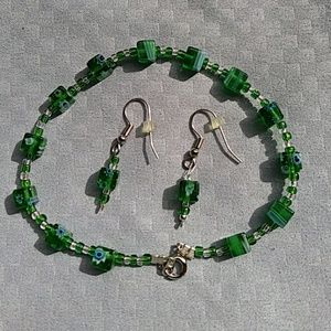 Jewelry88 9+" bracelet/anklet & 1" earrings